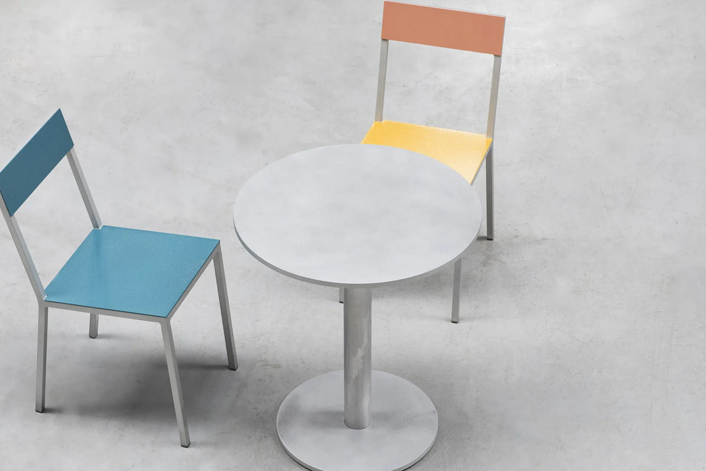 Chaise Alu Chair Metal Rose Jaune / Aluminium - Valerie Objects
