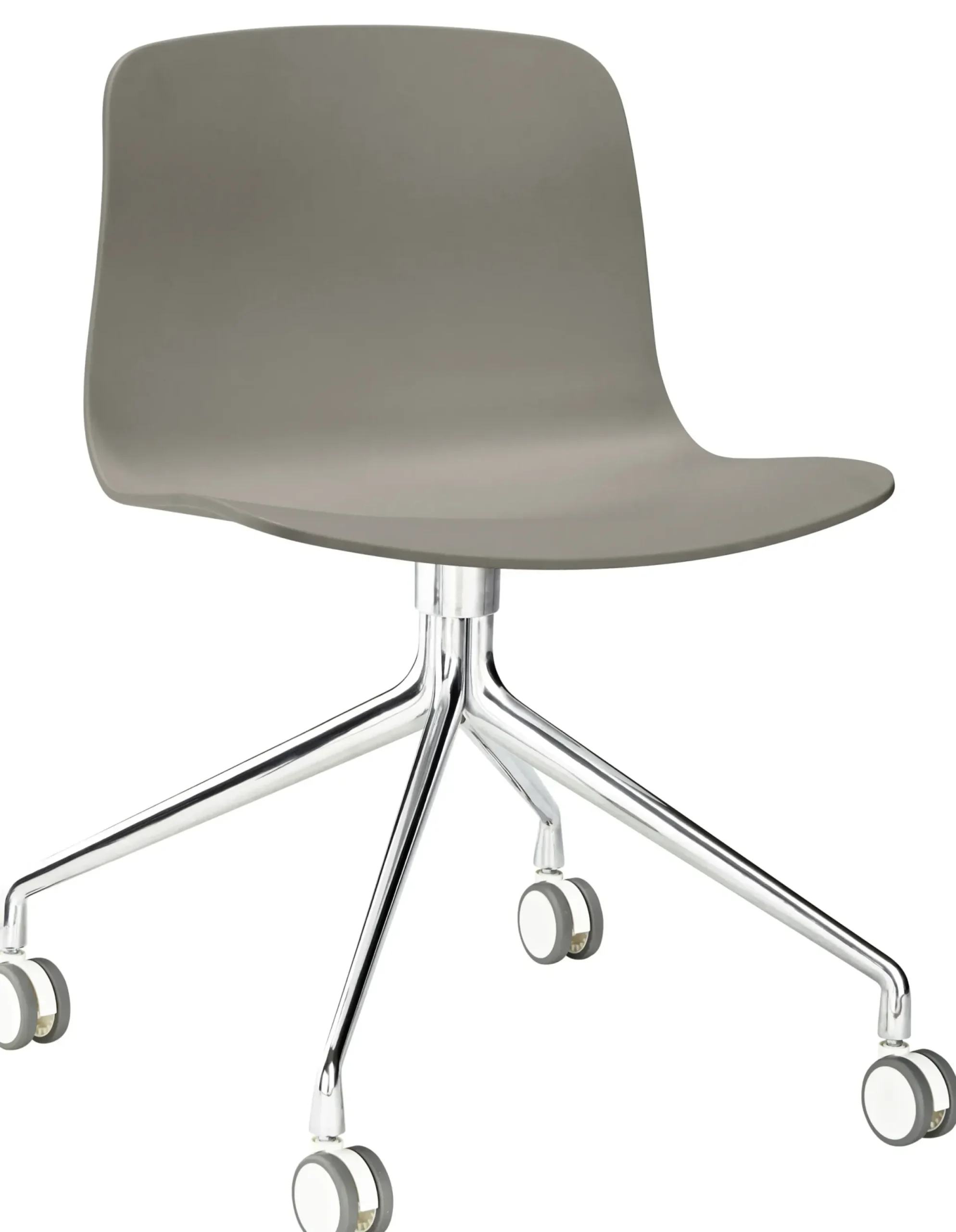 Chaise A Roulettes About A Chair Aac14 Plastique Gris Metal / Pivotante - Hay