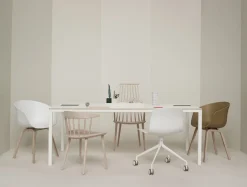 Chaise A Roulettes About A Chair Aac14 Plastique Gris Metal / Pivotante - Hay