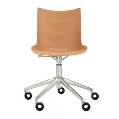 Chaise A Roulettes P/Wood Bois Naturel / Hauteur Reglable - Kartell