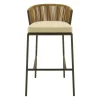Chaise De Bar Lapel Plastique Beige / Rotin Synthetique - Coussin D'Assise - Cinna