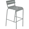 Chaise De Bar Luxembourg Metal Gris / H 80 Cm - Aluminium - Fermob