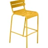 Chaise De Bar Luxembourg Metal Jaune / Aluminium - H 80 Cm - Fermob
