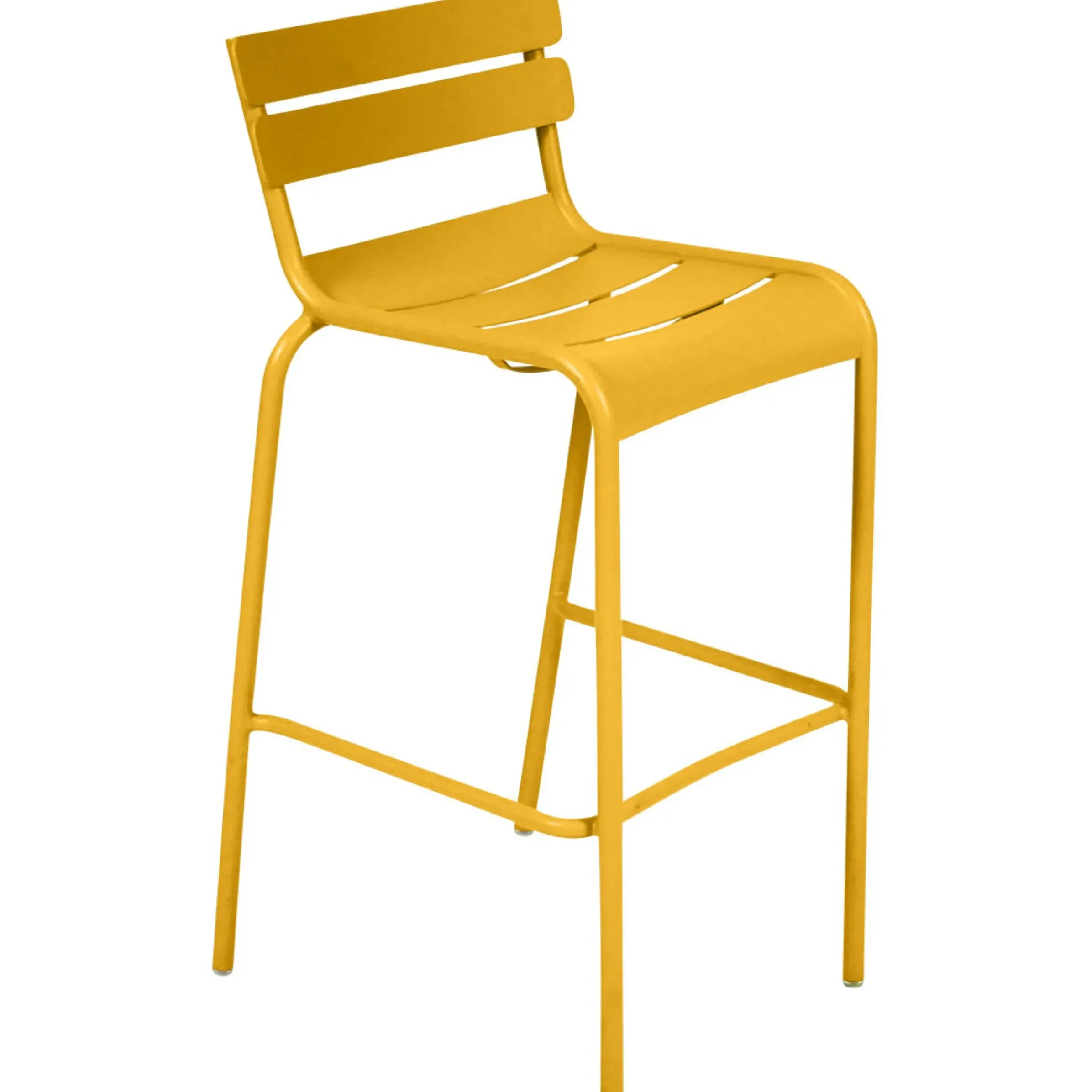 Chaise De Bar Luxembourg Metal Jaune / Aluminium - H 80 Cm - Fermob