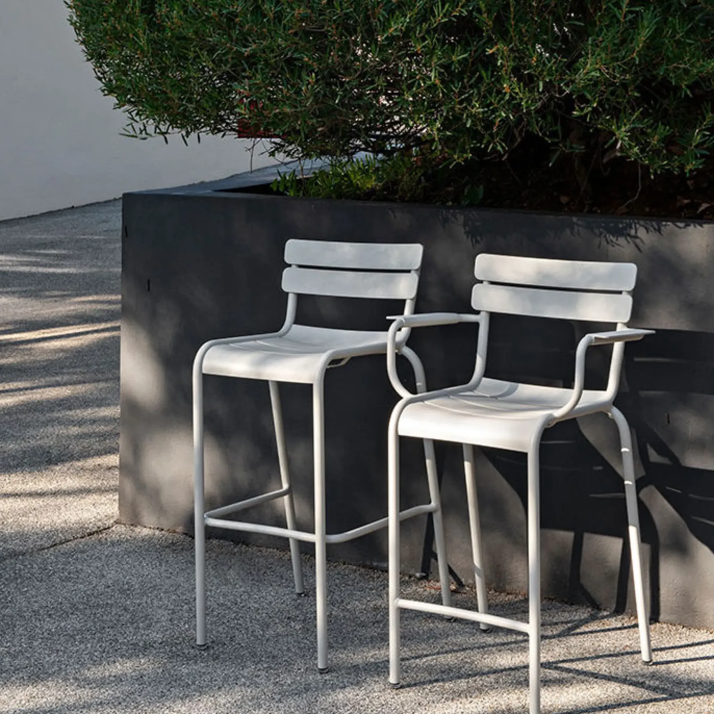 Chaise De Bar Luxembourg Metal Jaune / Aluminium - H 80 Cm - Fermob
