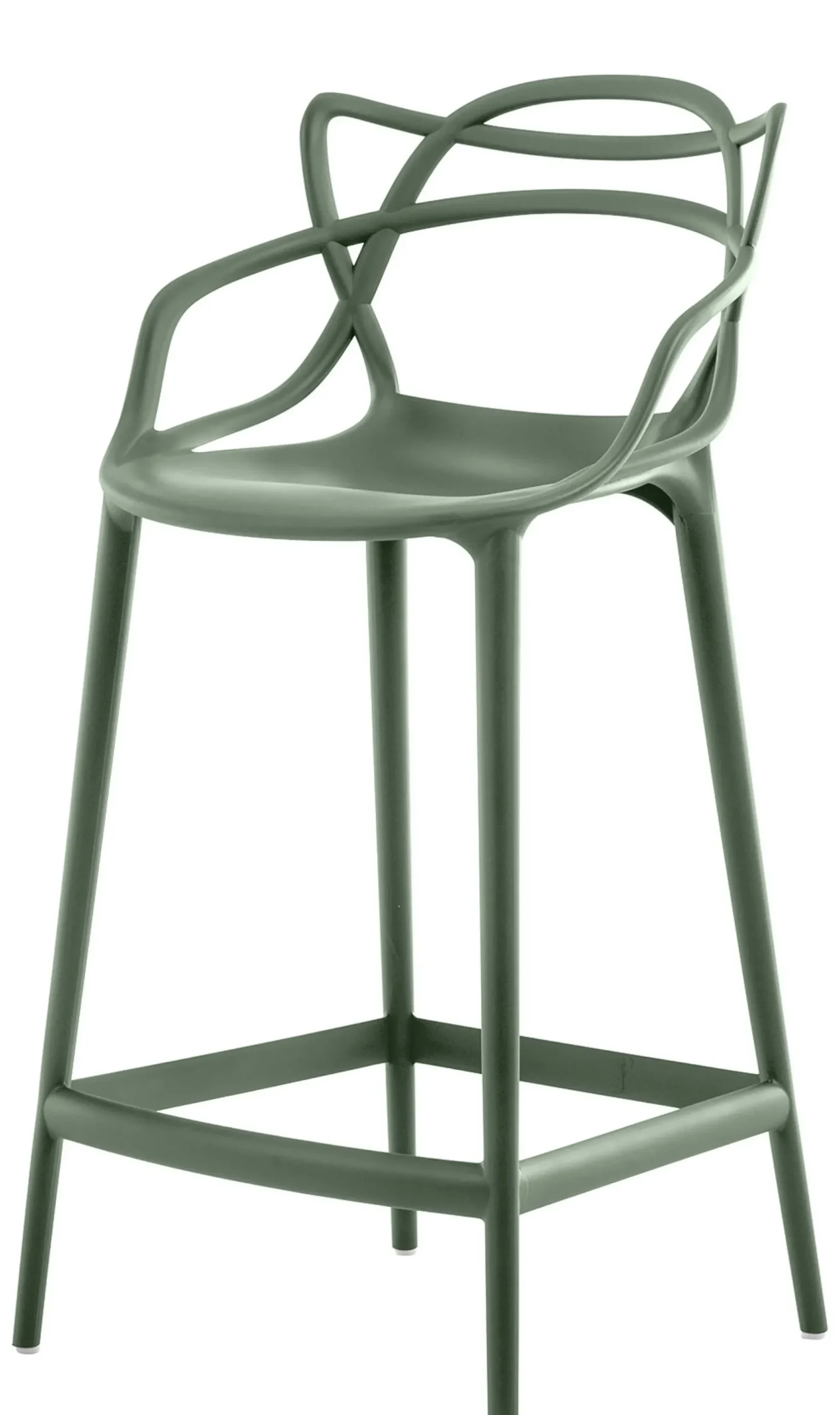 Chaise De Bar Masters Plastique Vert / H 65 Cm - Kartell