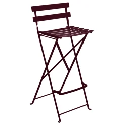 Chaise De Bar Pliante Bistro Metal Rouge / H 74 Cm - Fermob