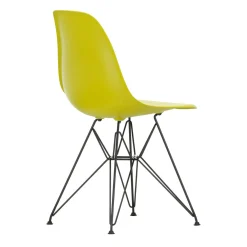 Chaise Dsr - Eames Plastic Side Chair Plastique Jaune / (1950) - Pieds Noirs - Vitra