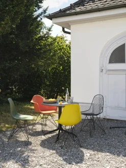 Chaise Dsr - Eames Plastic Side Chair Plastique Jaune / (1950) - Pieds Noirs - Vitra