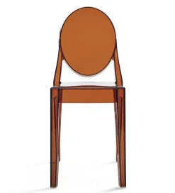 Chaise Empilable Victoria Ghost Plastique Orange Marron / Polycarbonate 2.0 - Kartell