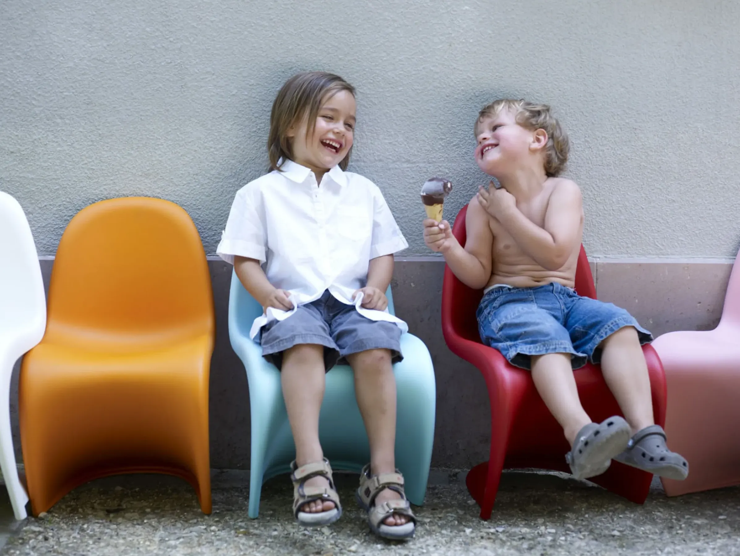 Chaise Enfant Panton Junior Plastique Jaune / By Verner Panton, 1959 - Vitra