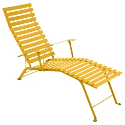 Chaise Longue Pliable Inclinable Bistro Metal Jaune / Accoudoirs - Fermob