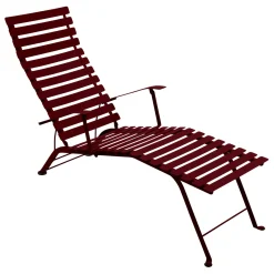 Chaise Longue Pliable Inclinable Bistro Metal Rouge Metal Rouge/ Accoudoirs - Fermob