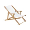 Chaise Longue Pliable Inclinable Chelsea Blanc Bois Naturel Bois & Tissu Blanc / Accoudoirs - Unopiu