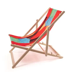 Chaise Longue Pliable Inclinable Toiletpaper Bois Multicolore Bois & Toile Multicolore/ - Seletti