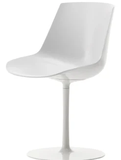Chaise Pivotante Flow Plastique Blanc / Pied Central - Mdf Italia