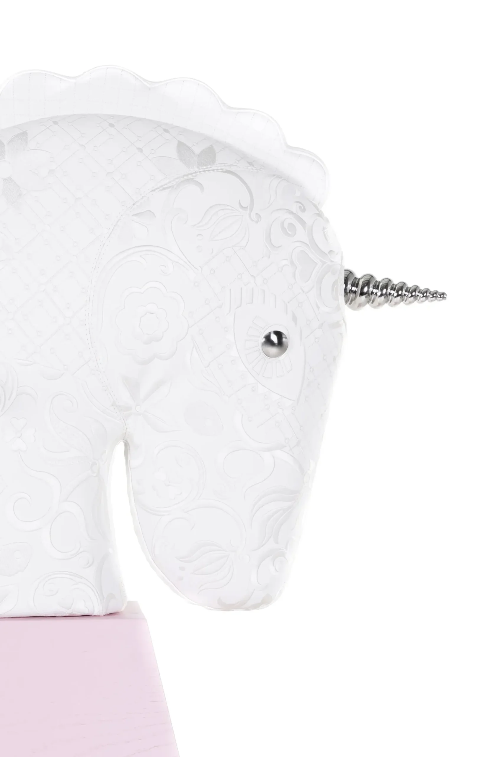 Cheval A Bascule Arion Pink Cuir Bois/ Licorne Geante H 180 Cm - Piece Unique, Signee & Numerotee - 20 Ans Mid - Moooi