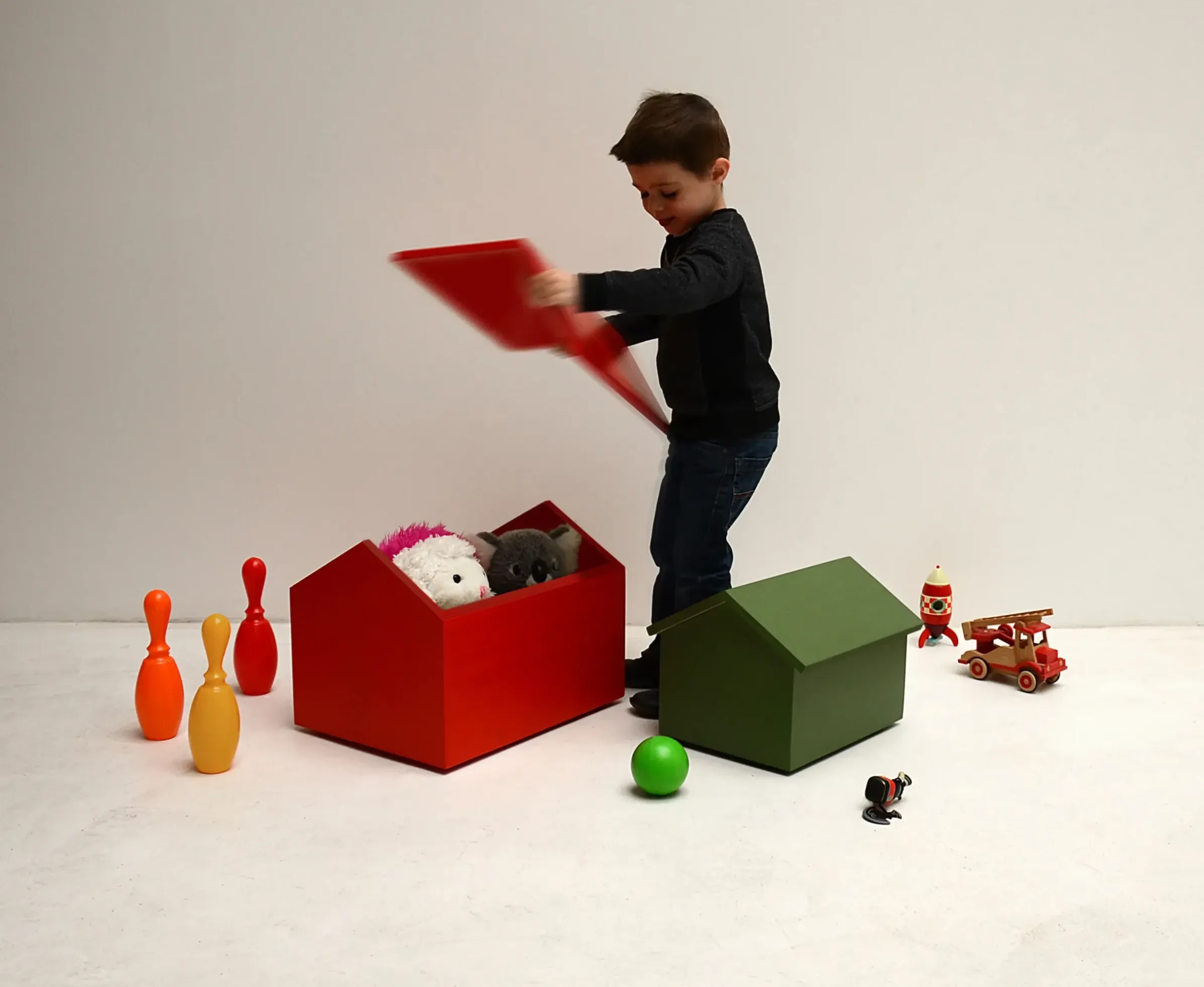 Coffre Maison Bois/ Large - L 45 Cm - Compagnie