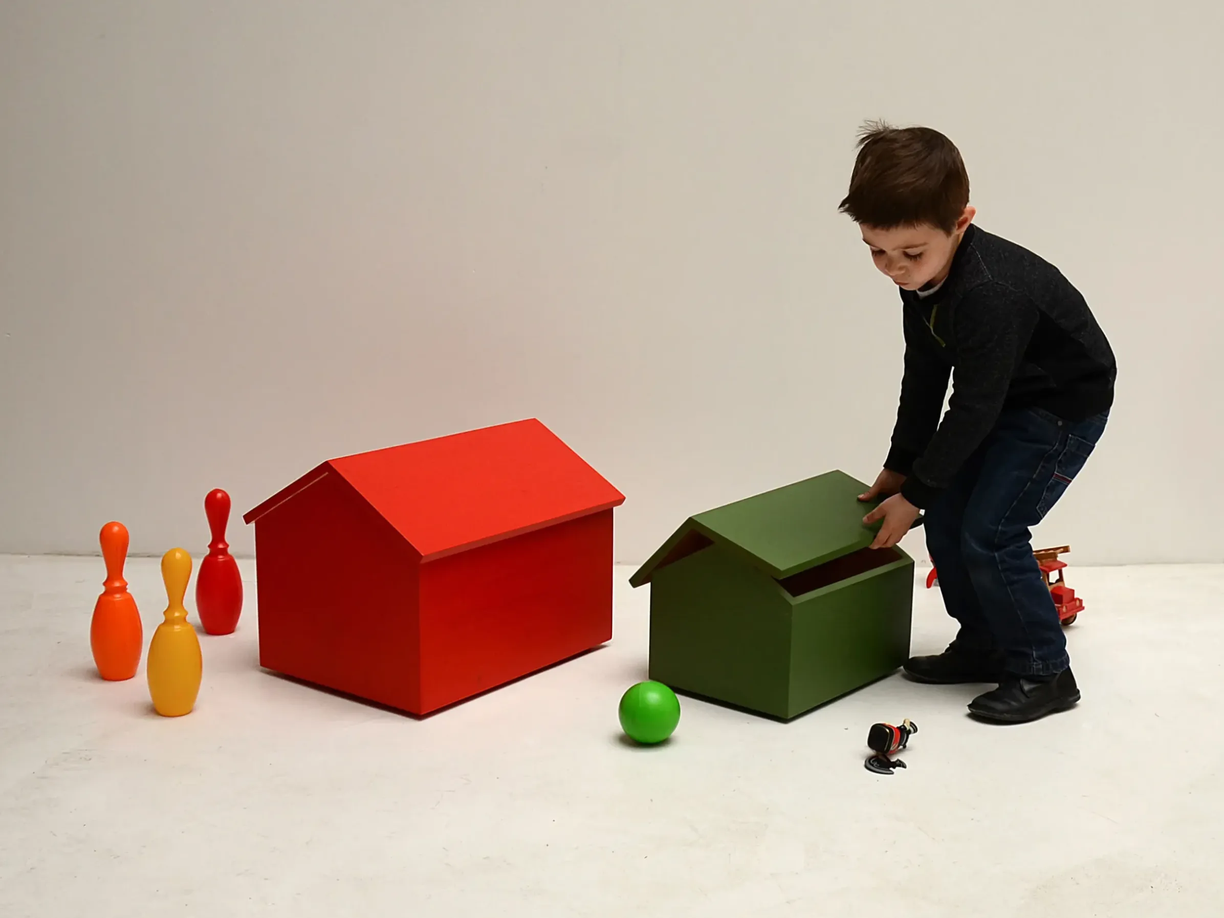 Coffre Maison Bois/ Small - L 35 Cm - Compagnie