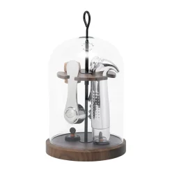 Coffret Sommelier Le Globe Metal Verre Bois Naturel / 6 Pieces - Cloche En Verre - L'Atelier Du Vin
