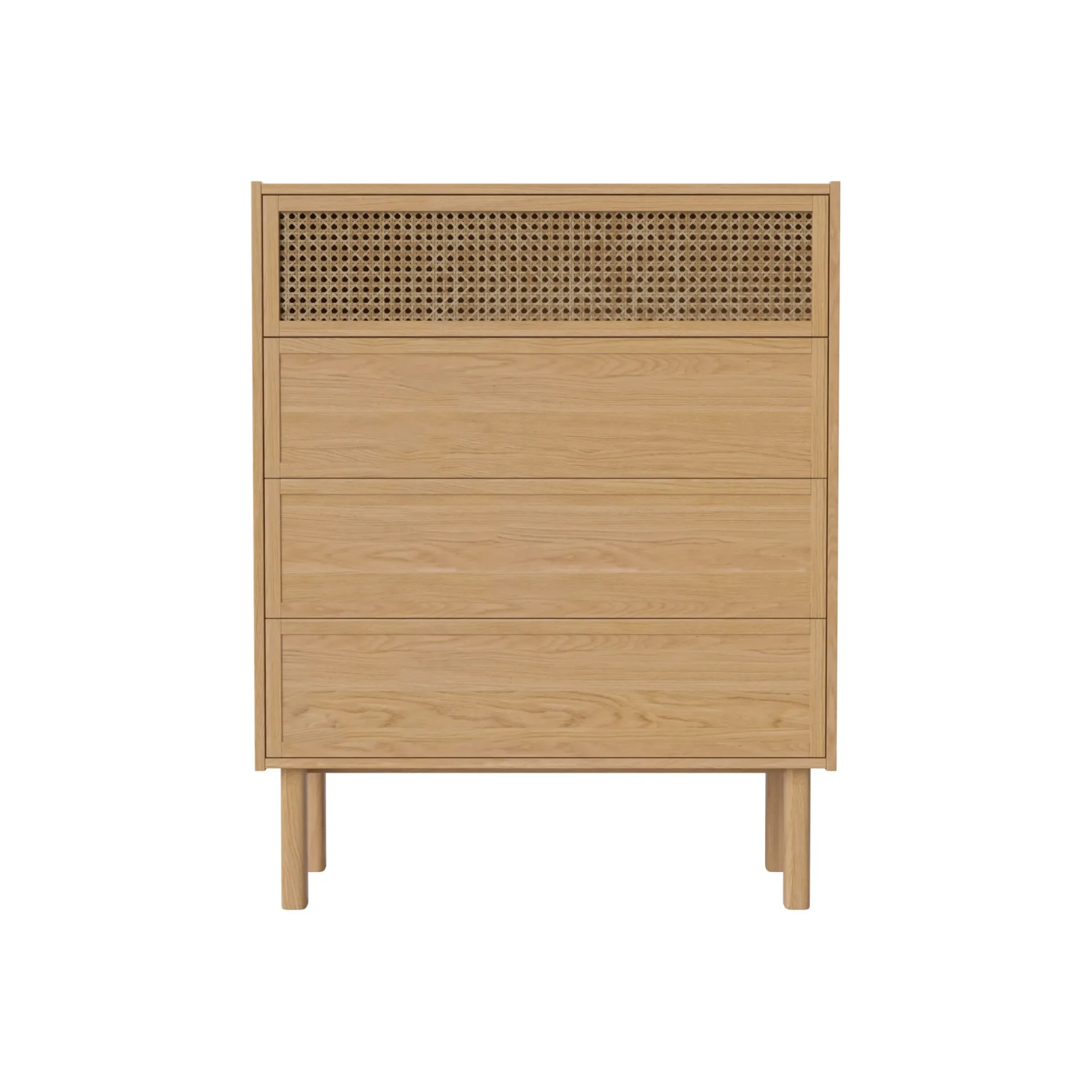Commode Cana Fibre Vegetale Bois Naturel / L 90 X H 113 Cm - Cannage Rotin - Bolia