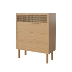Commode Cana Fibre Vegetale Bois Naturel / L 90 X H 113 Cm - Cannage Rotin - Bolia