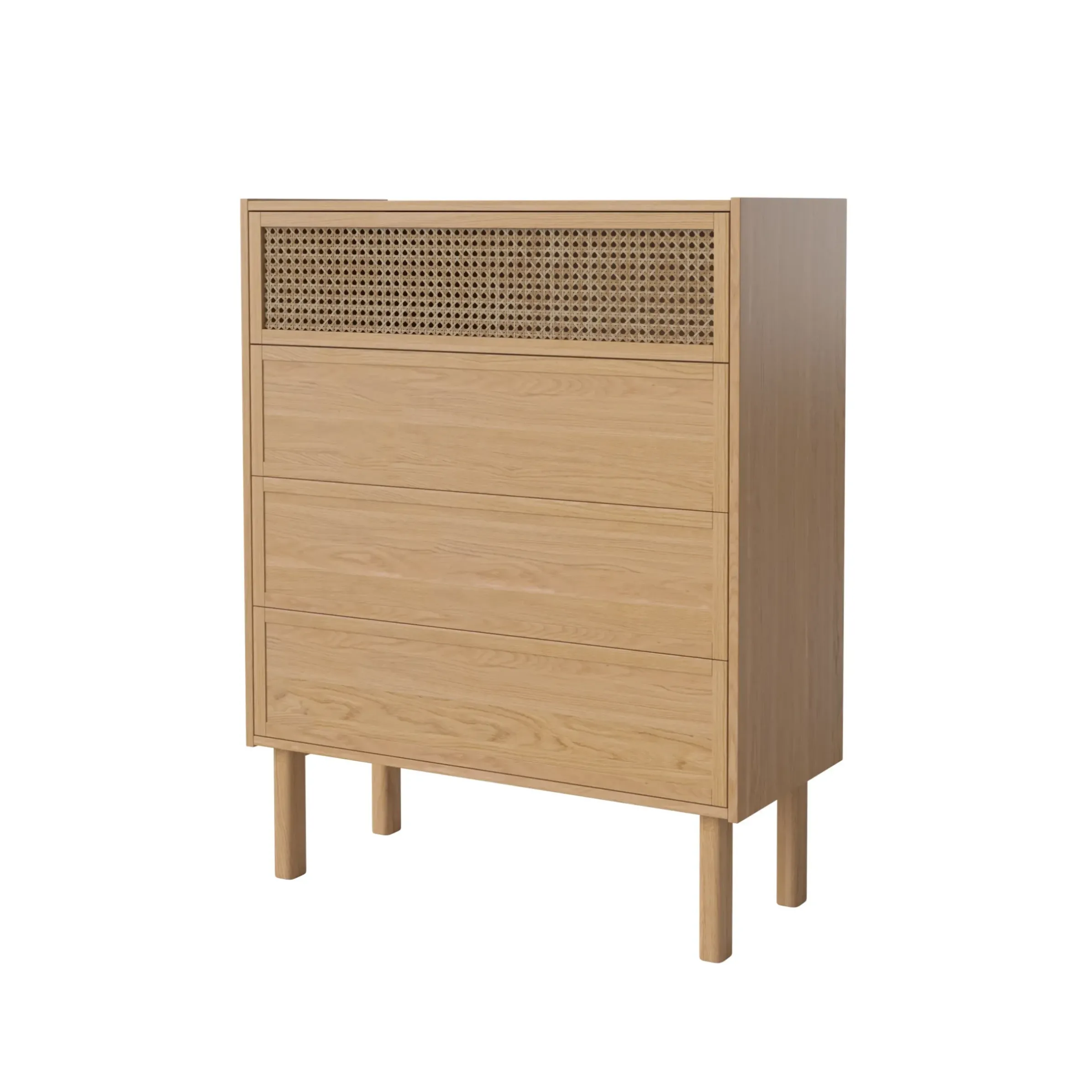 Commode Cana Fibre Vegetale Bois Naturel / L 90 X H 113 Cm - Cannage Rotin - Bolia