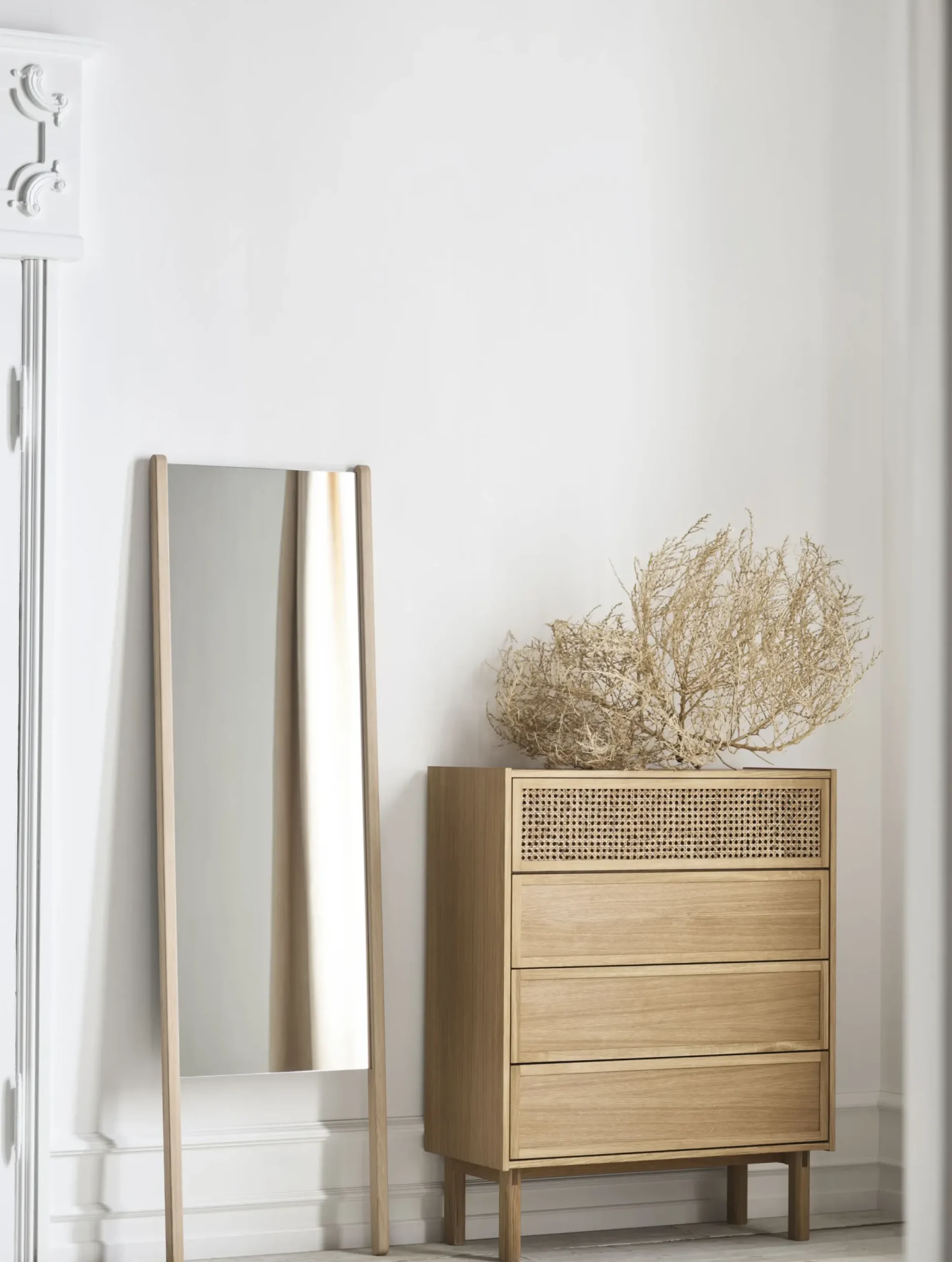 Commode Cana Fibre Vegetale Bois Naturel / L 90 X H 113 Cm - Cannage Rotin - Bolia