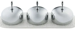Confiturier Dressed Ceramique Blanc Metal / 3 Compartiments - Alessi