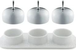 Confiturier Dressed Ceramique Blanc Metal / 3 Compartiments - Alessi