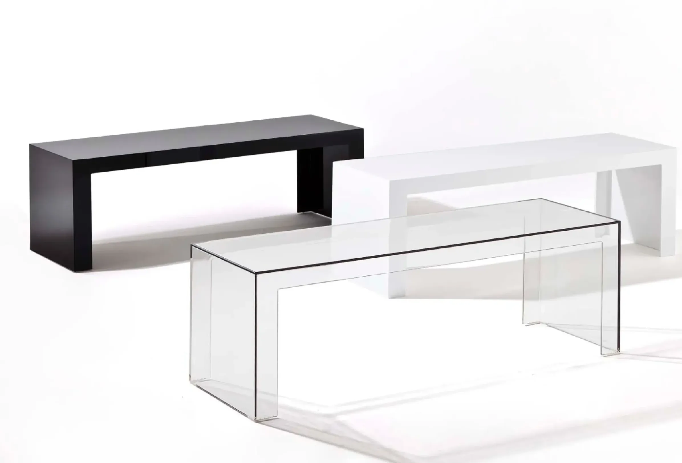 Console Basse Invisibles Side Plastique Transparent / L 120 X H 40 Cm - Kartell