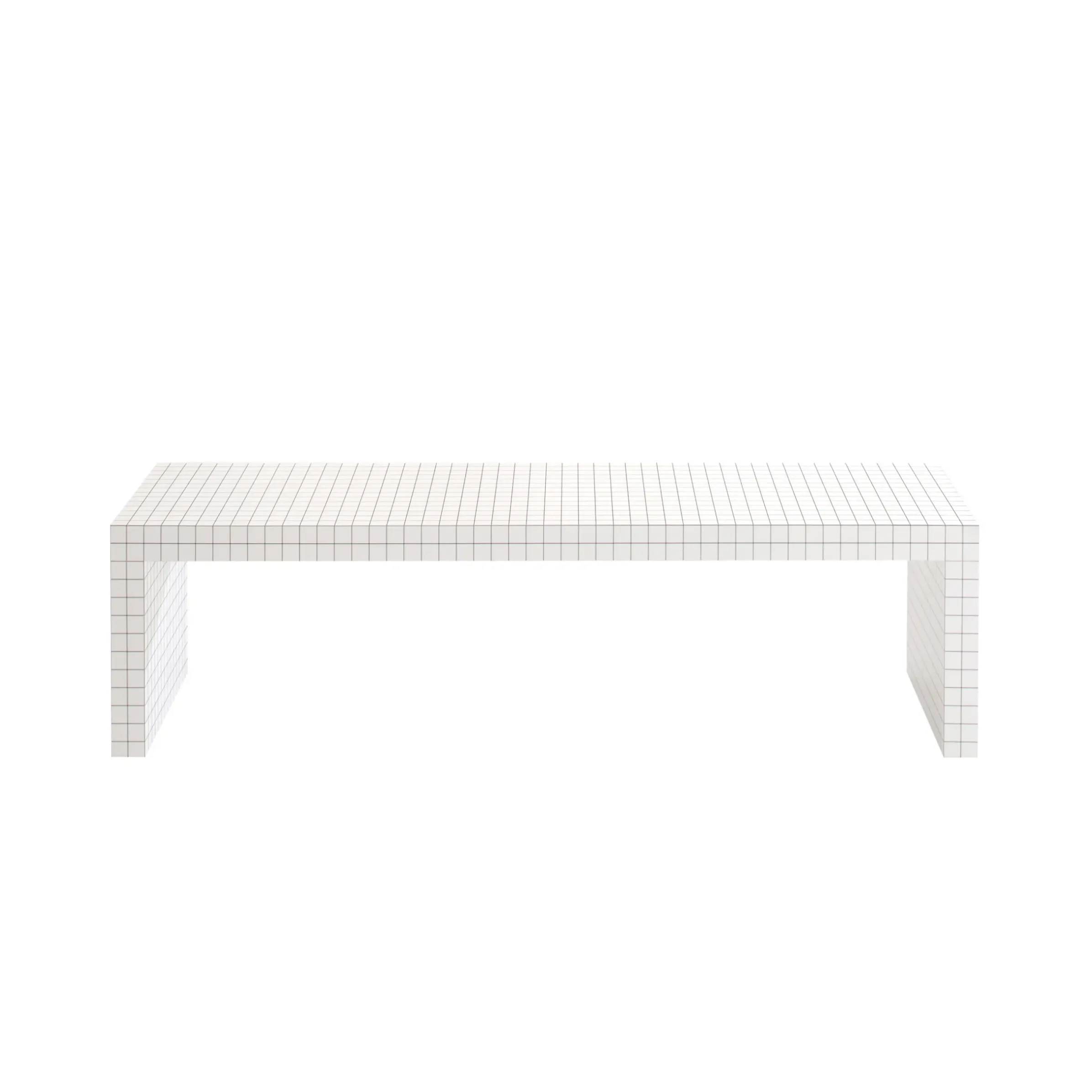 Console Basse Quaderna Plastique Blanc / L 150 X H 39 Cm - Superstudio, 1972 - Zanotta