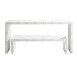 Console Basse Quaderna Plastique Blanc / L 150 X H 39 Cm - Superstudio, 1972 - Zanotta