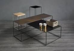 Console Basse Slim Irony Metal Noir / 124 X 31 X H 64 Cm - Zeus