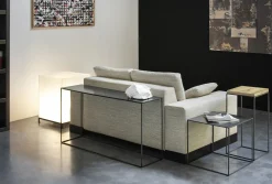 Console Basse Slim Irony Metal Noir / 124 X 31 X H 64 Cm - Zeus