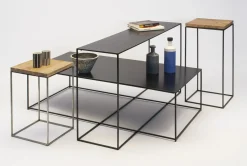 Console Basse Slim Irony Metal Noir / 124 X 31 X H 64 Cm - Zeus