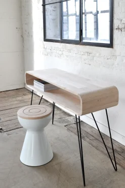 Console Metro Sofa Metal Bois Naturel / Bureau - L 120 X H 80 Cm - Xl Boom