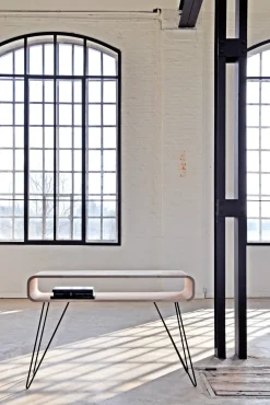 Console Metro Sofa Metal Bois Naturel / Bureau - L 120 X H 80 Cm - Xl Boom