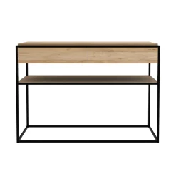 Console Monolit Noir Bois Naturel / L 122 Cm / 2 Tiroirs - Ethnicraft