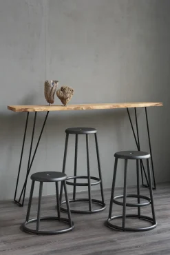 Console Old Times Metal Noir Bois Naturel / L 135 Cm - Zeus