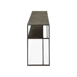Console Pentagon Metal Noir / 150 X 40 Cm X H 75 Cm - Plateaux Sculptes Main - Ethnicraft