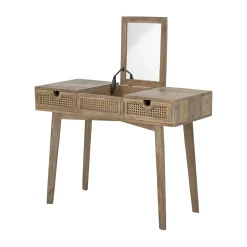 Console Perth Bois Naturel / Miroir Rabattable - L 102 X P 45 X H 76 Cm - Bloomingville