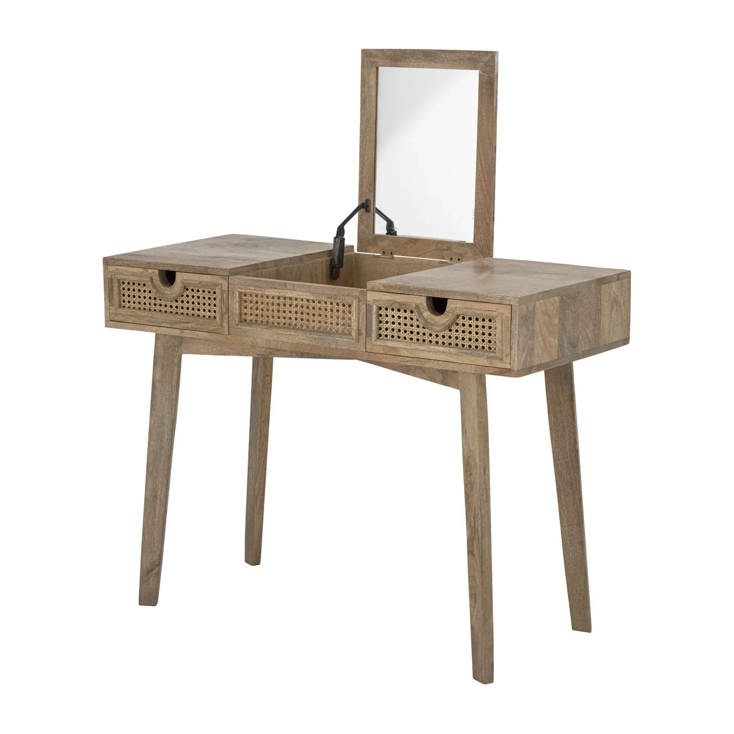 Console Perth Bois Naturel / Miroir Rabattable - L 102 X P 45 X H 76 Cm - Bloomingville