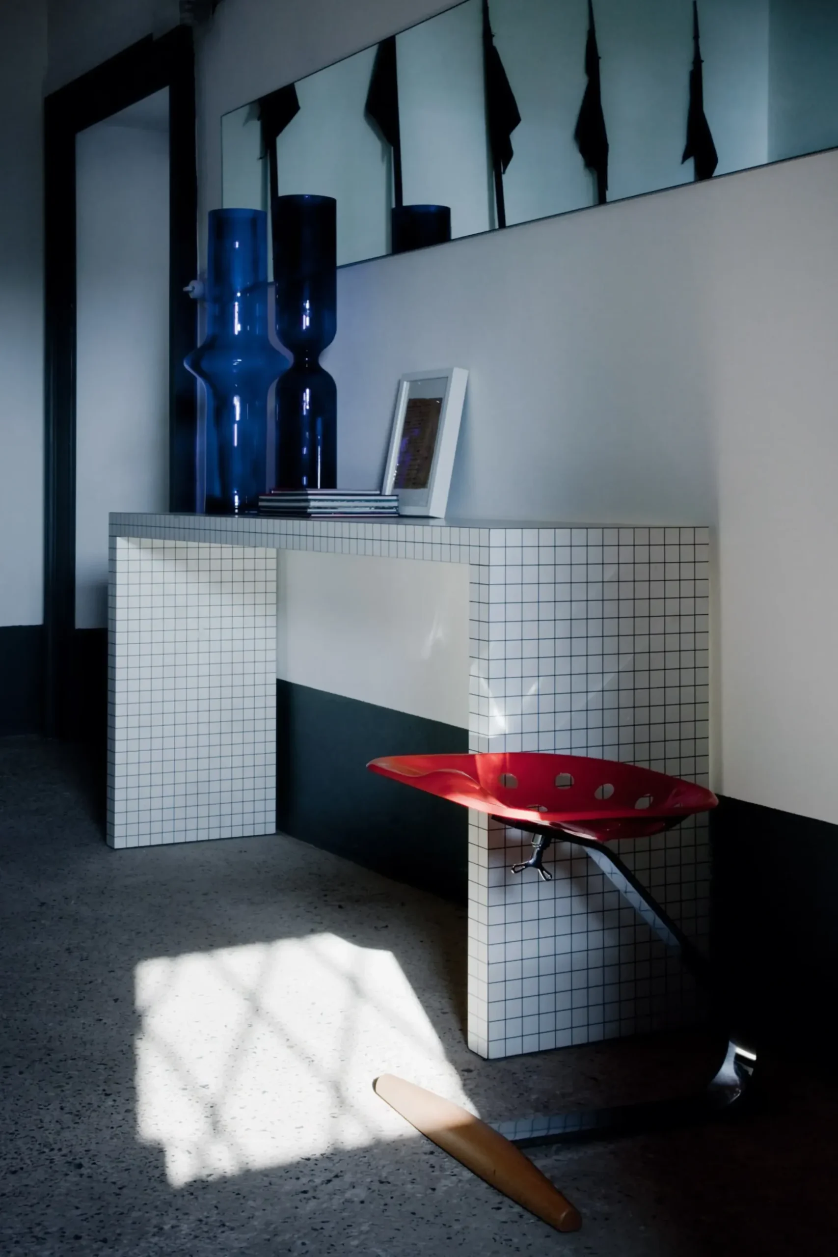 Console Quaderna Plastique Blanc / L 180 X H 84 Cm - Superstudio, 1972 - Zanotta