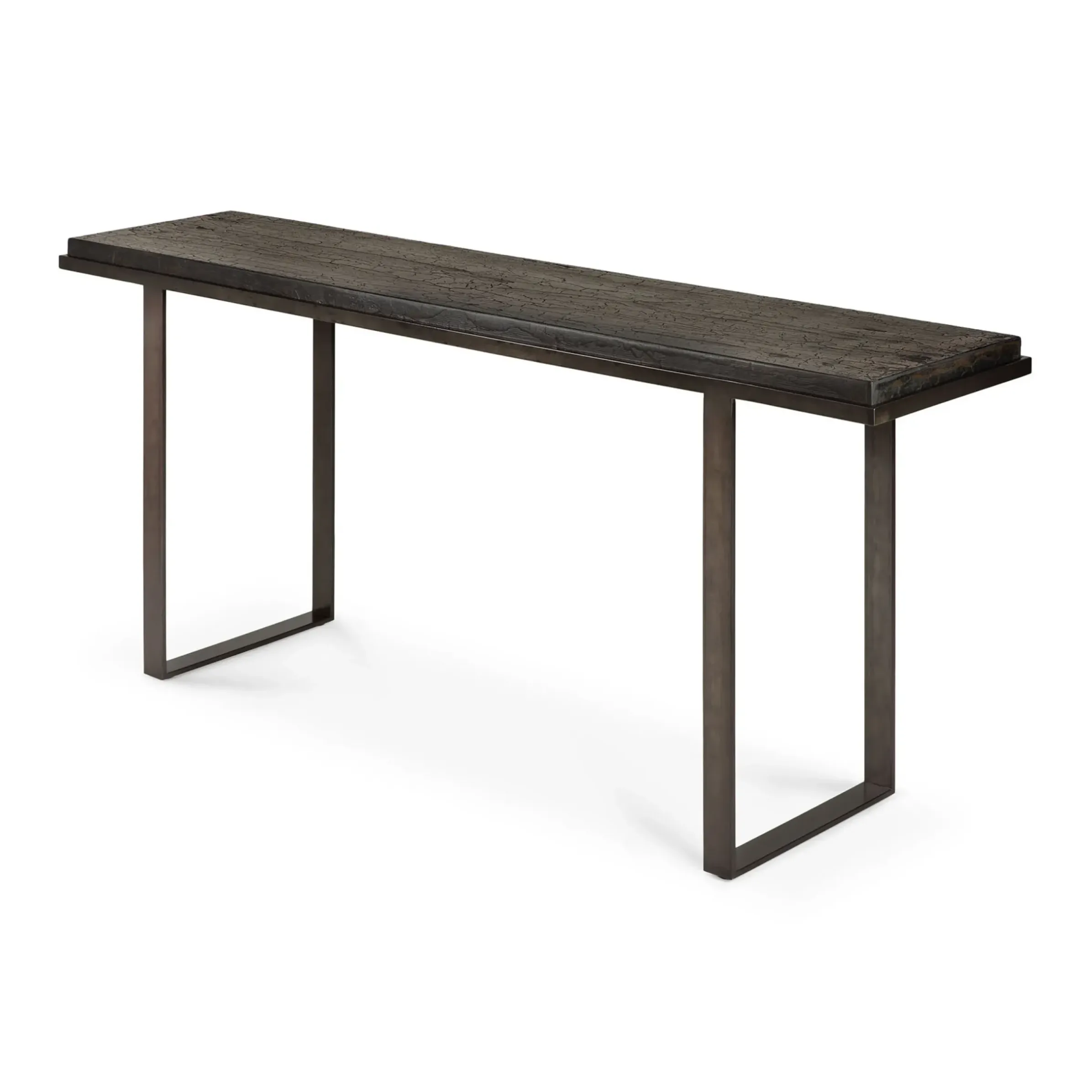 Console Stability Metal Bois Marron Noir / L 170 X H 75 Cm - Sculpte Main - Ethnicraft