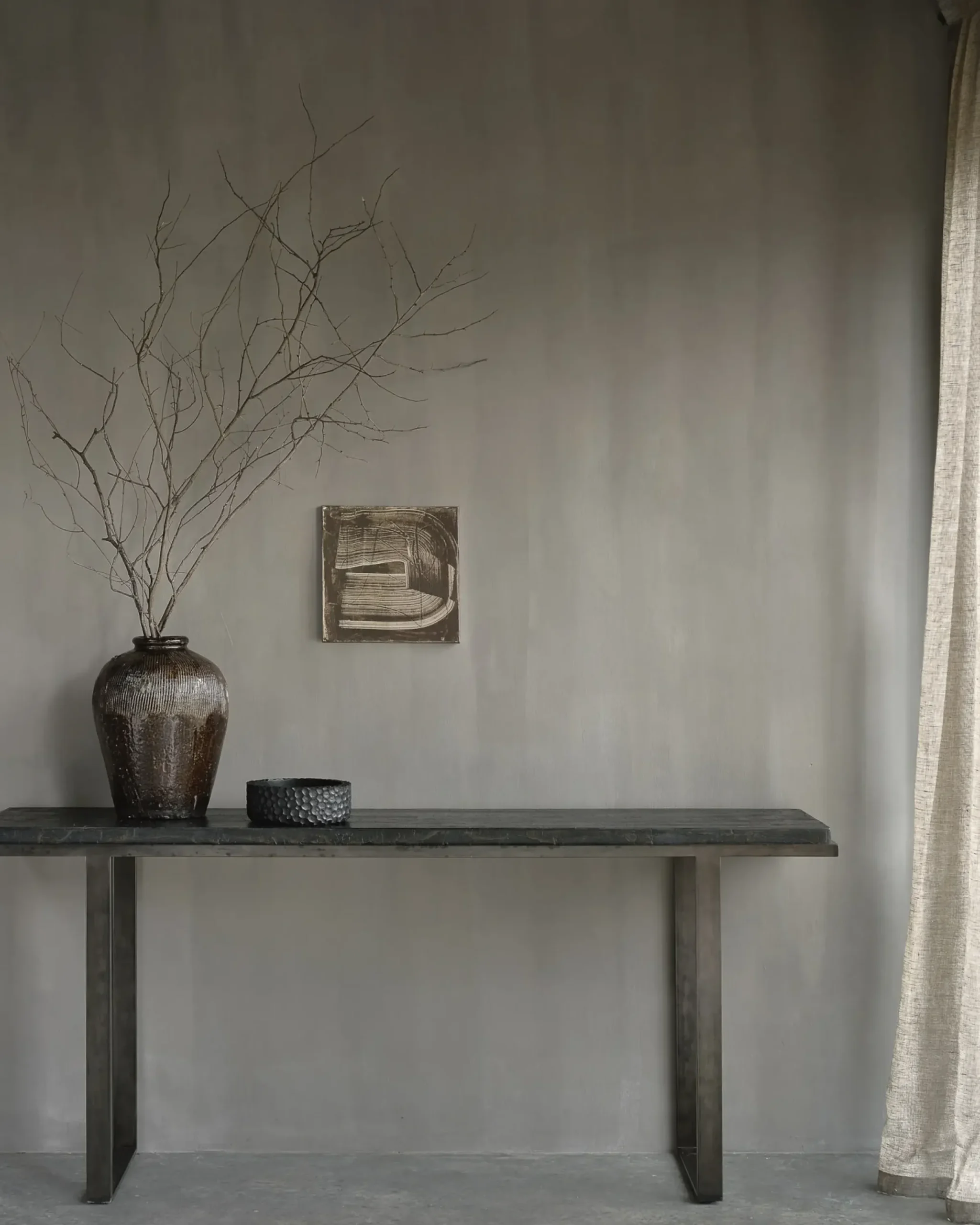 Console Stability Metal Bois Marron Noir / L 170 X H 75 Cm - Sculpte Main - Ethnicraft