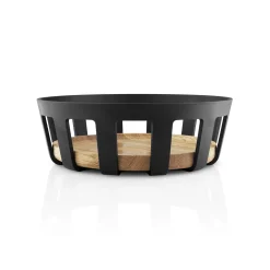 Corbeille A Pain Nordic Kitchen Plastique Noir Bois Naturel / O 21,5 X H 7 Cm - Eva Solo