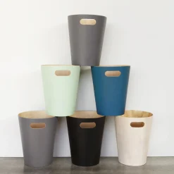 Corbeille A Papier Woodrowbois Naturel / Panier En Bois - O 23 X H 28 Cm - Umbra