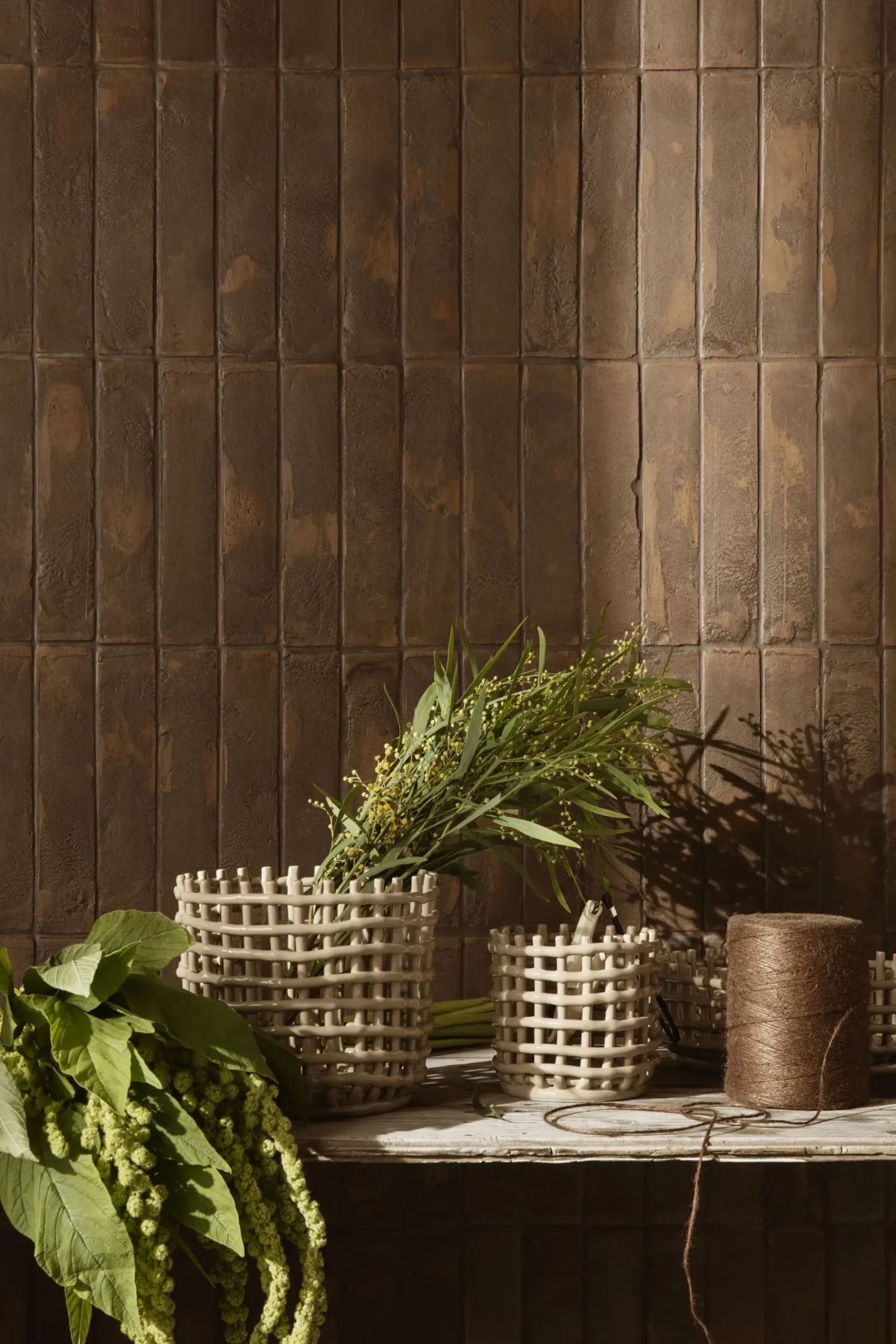 Corbeille Ceramic Small Ceramique Beige / O 16 X H 14,5 Cm - Fait Main - Ferm Living