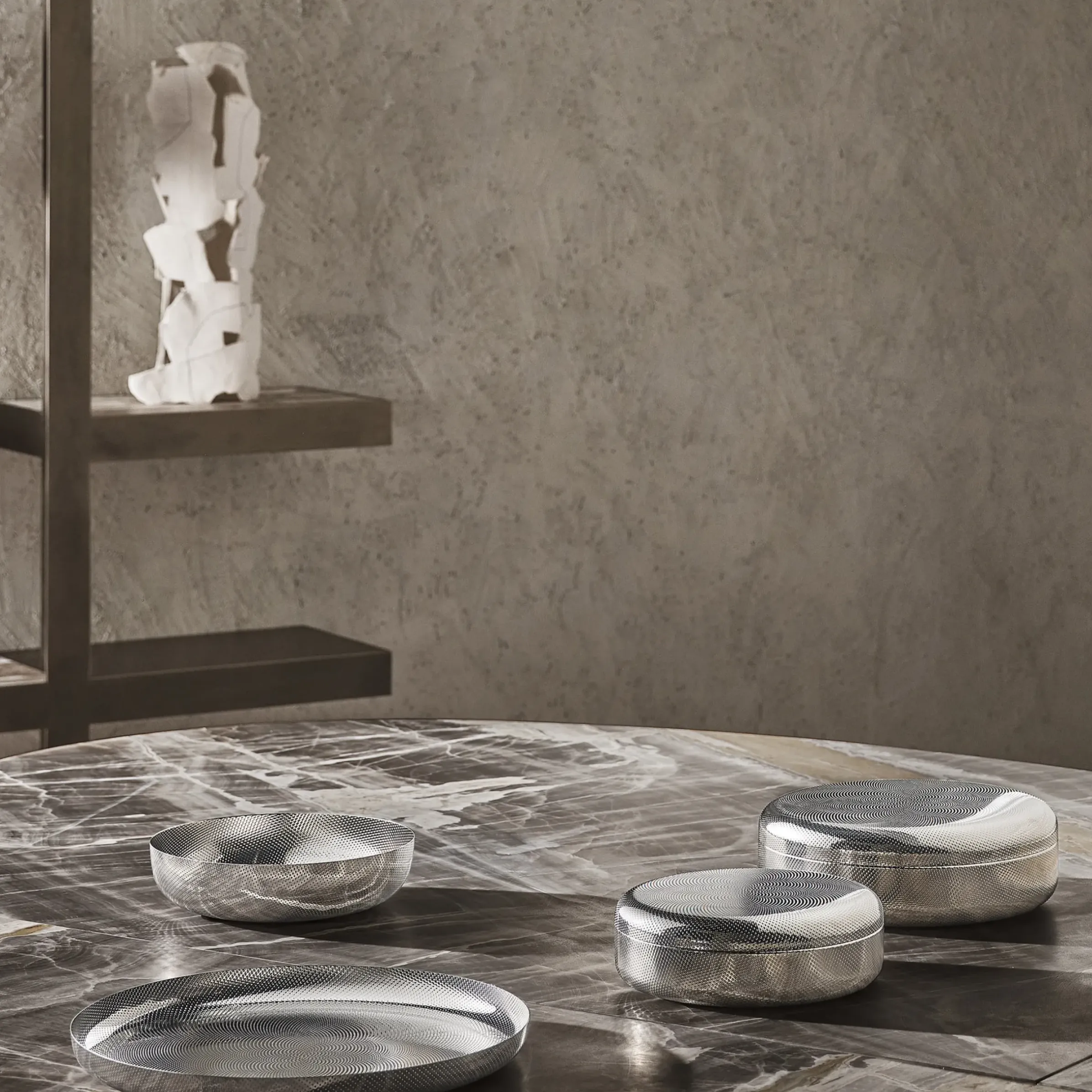 Corbeille Eot - Jm17 Metal / - O 24 Cm / Granulation En Relief - Alessi